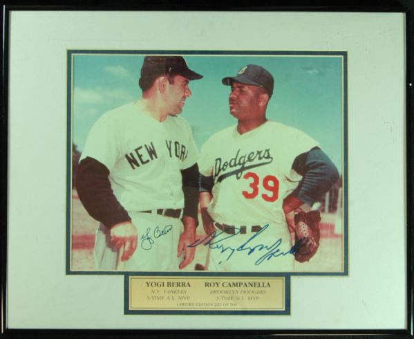 Roy Campanella & Yogi Berra Signed 11x14 Photo (PSA/DNA)
