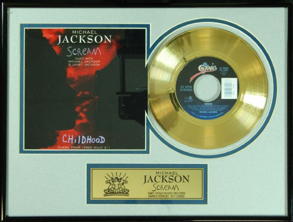 Michael Jackson Gold-Plated Scream Record Display