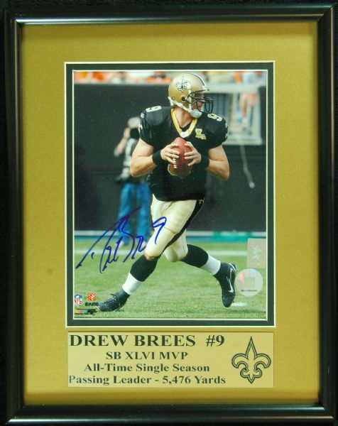 Drew Brees Signed 8x10 Framed Photo