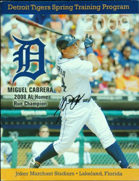 Miguel Cabrera Signed Tigers Spring Training Program