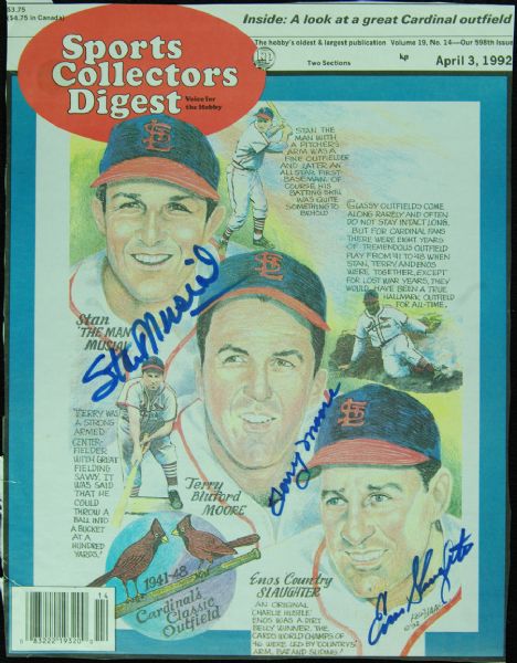 Stan Musial, Terry Moore & Enos Slaughter Signed SCD Cover
