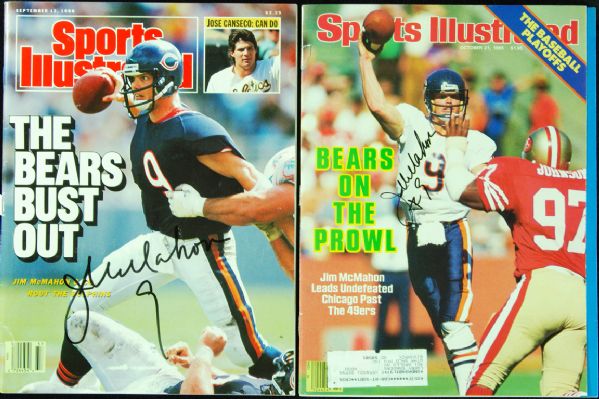 Jim McMahon Signed Sports Illustrated lot of 2