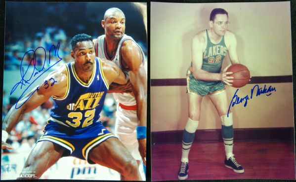 Karl Malone & George Mikan Signed 8x10 Photos (2)