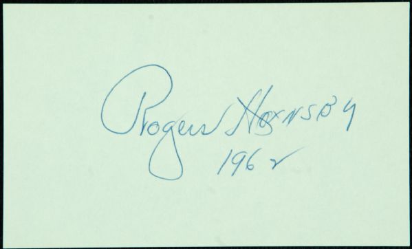 Rogers Hornsby Signed 3x5 Index Card (Graded PSA/DNA 9)
