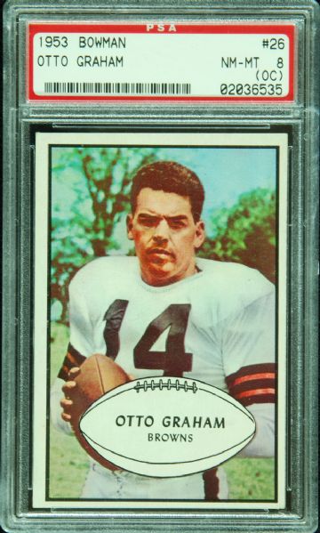 1953 Bowman Otto Graham No. 26 PSA 8