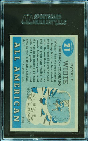 1955 Topps All-American Whizzer White RC SP SGC 96 (Mint) - Pop 1 of 1