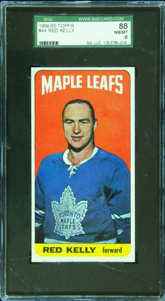 1964-65 Topps Red Kelly No. 44 SGC 88 (NM/MT)