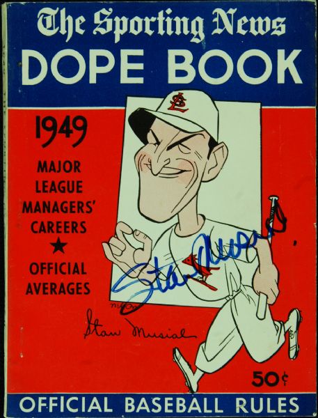 Stan Musial Signed 1949 Dope Book (PSA/DNA)