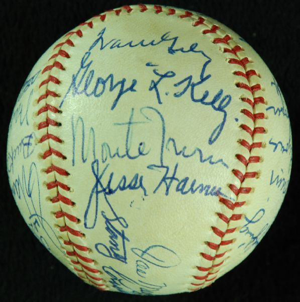 High-Grade 1971 HOF Induction Multi-Signed Baseball (25 Signatures) with Paige, Greenberg, DiMaggio, etc.