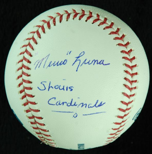 Memo Luna Single-Signed OML Baseball St. Louis Cardinals (PSA/DNA)