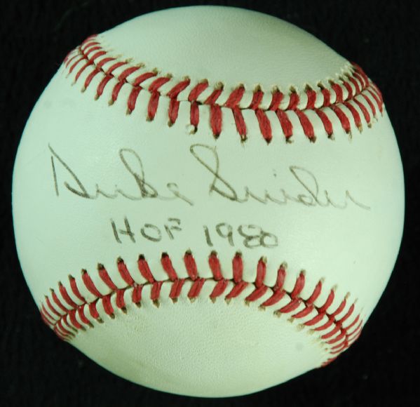 Duke Snider Single-Signed ONL Baseball HOF 1980 (PSA/DNA)