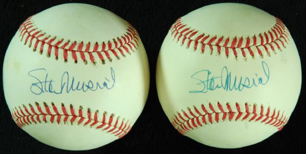 Stan Musial Single-Signed ONL Baseballs (2)
