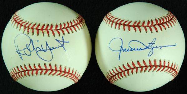 Robin Yount & Rollie Fingers Single-Signed Baseballs (2)