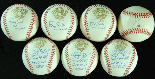 2010 SF Giants Single-Signed Baseballs (7) with Lincecom