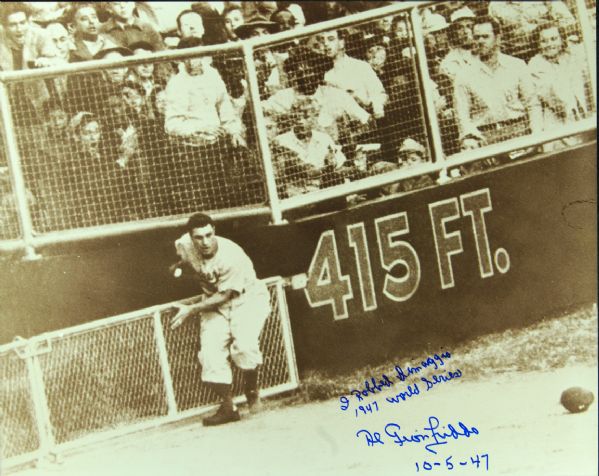Al Gionfriddo Signed 16x20 Photo I Robbed DiMaggio 1947 World Series