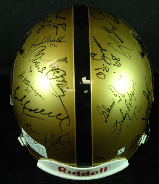 Heisman Trophy Winners Signed Full-Size Gold Helmet (28 Signatures) (Steiner)
