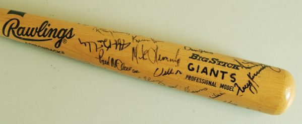 1987 San Francisco Giants Team-Signed Bat (30 Signatures) with Will Clark, Matt Williams