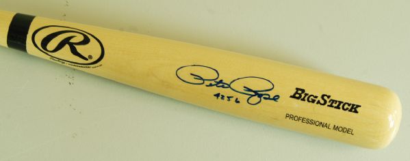 Pete Rose Signed Bat & 4,192 Poster (2)