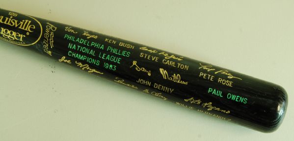 1983 Philadelphia Phillies NL Champs Black Bat