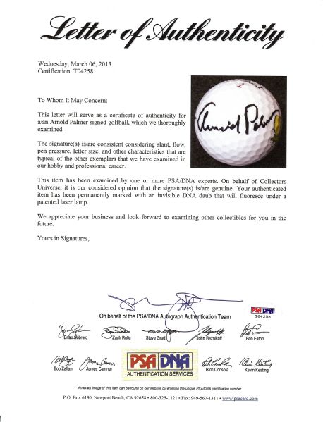Jack Nicklaus & Arnold Palmer Signed Golf Balls (2) (PSA/DNA)