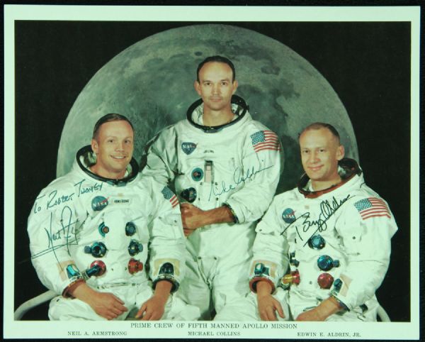 Apollo 11 Crew Signed Photo with Neil Armstrong, Michael Collins & Buzz Aldrin (PSA/DNA)