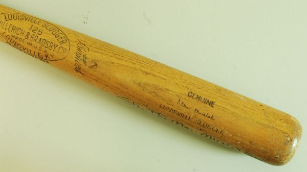 Stan Musial 1949 Game-Used Signed Louisville Slugger Bat Gamer 1949 (PSA/DNA 7.5)