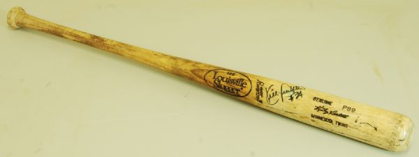 Kirby Puckett 1992-93 Game-Used Signed Louisville Slugger Bat (PSA/DNA 10)