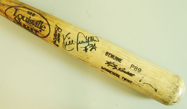 Kirby Puckett 1992-93 Game-Used Signed Louisville Slugger Bat (PSA/DNA 10)