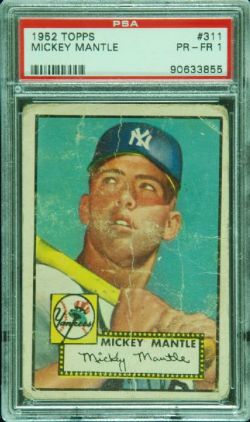 1952 Topps Mickey Mantle No. 311 PSA 1