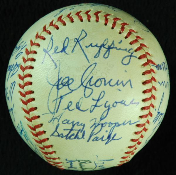 High-Grade 1971 HOF Induction Multi-Signed Baseball (25 Signatures) with Paige, Greenberg, DiMaggio, etc.