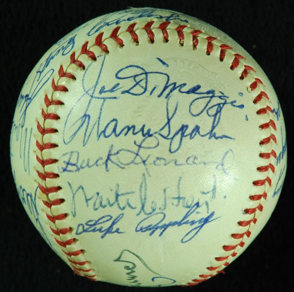 High-Grade 1971 HOF Induction Multi-Signed Baseball (25 Signatures) with Paige, Greenberg, DiMaggio, etc.