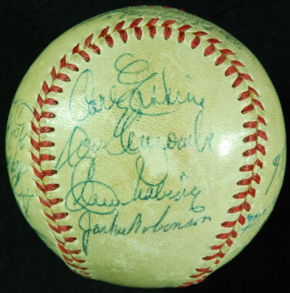 1955 Brooklyn Dodgers World Champs Team-Signed ONL Baseball with Campanella & Robinson (15) (PSA/DNA)