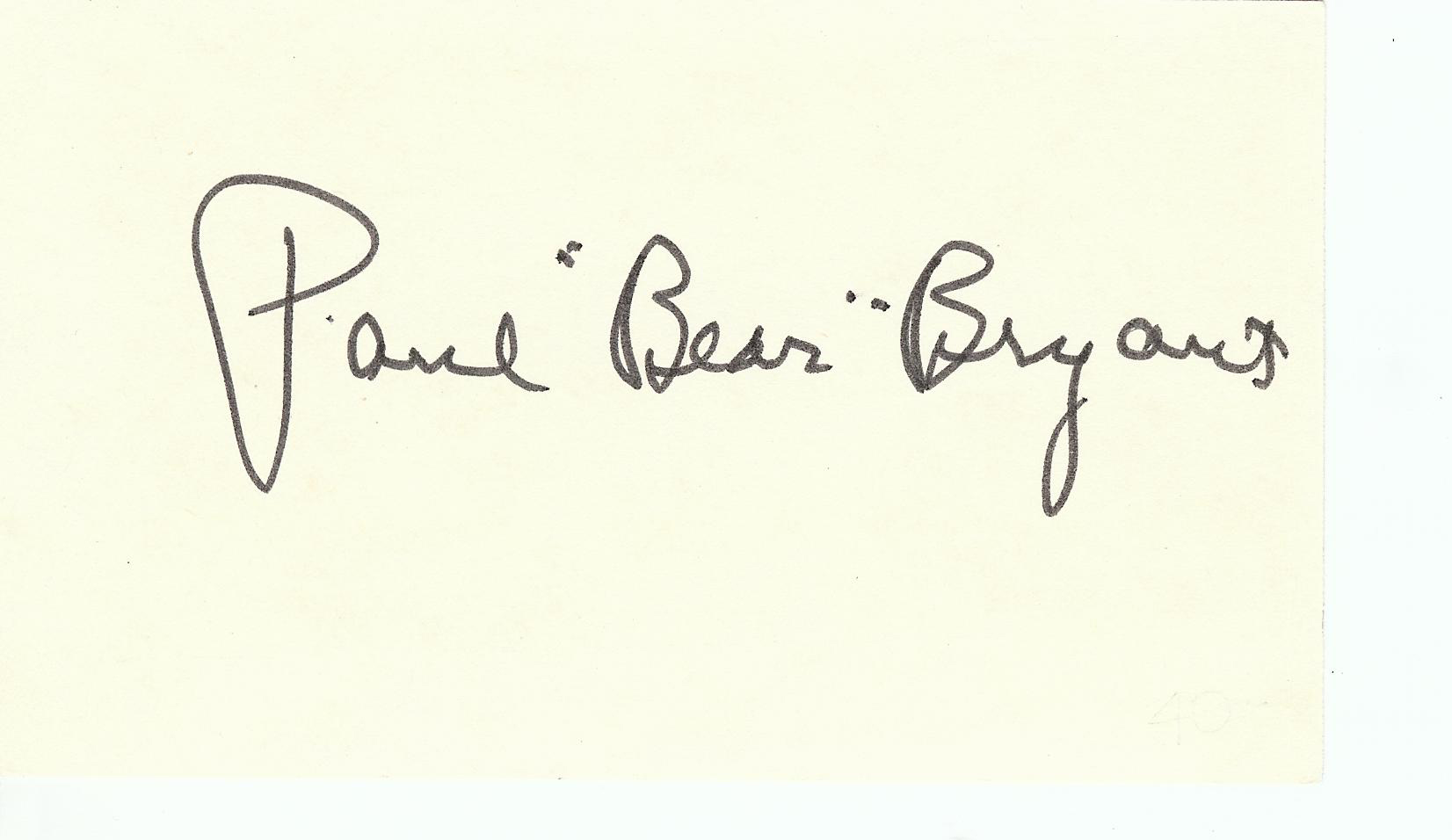 Paul bear sales bryant signature