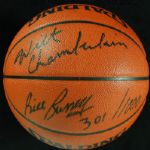 Wilt Chamberlain & Bill Russell Dual-Signed Spalding Official NBA Basketball (PSA/DNA)