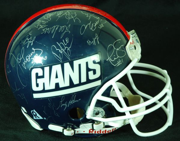 1986 New York Giants Super Bowl XXI Champions Team-Signed Giants Helmet (45 Signatures) (Steiner)