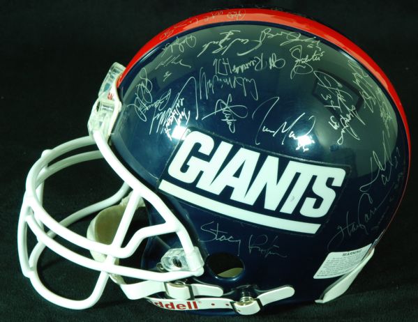 1986 New York Giants Super Bowl XXI Champions Team-Signed Giants Helmet (45 Signatures) (Steiner)