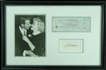 Marilyn Monroe Signed Check (1959) with Joe DiMaggio Cut Signature Display