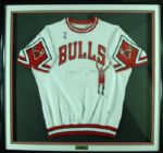 Michael Jordan Signed 1987-88 Chicago Bulls Hand-Painted Warm-Up Jersey (20/23) (UDA)