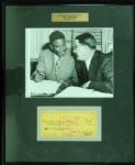 Jackie Robinson Signed Check (1972) with "The Contract" Photo in Frame