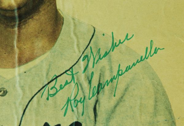 1955 Brooklyn Dodgers World Champions Team-Signed Cut Signature Display (36) (Spence) (JSA)