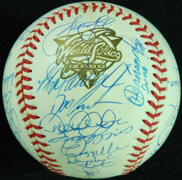 2000 New York Yankees World Champions Team-Signed World Series Baseball (32) (JSA)