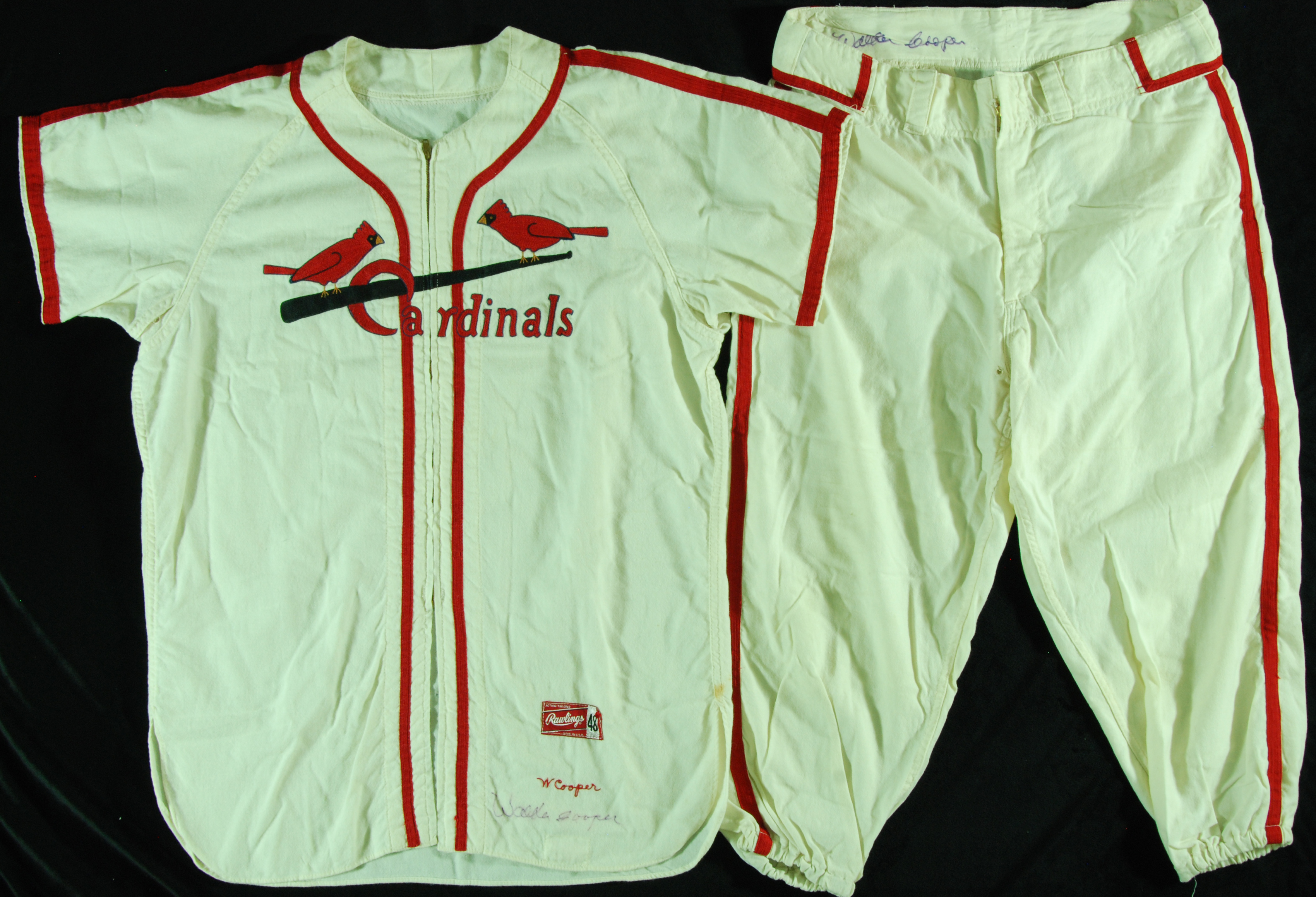 Lot Detail - Walker Cooper Game-Used Signed St. Louis Cardinals Old Timers  Game Full Uniform