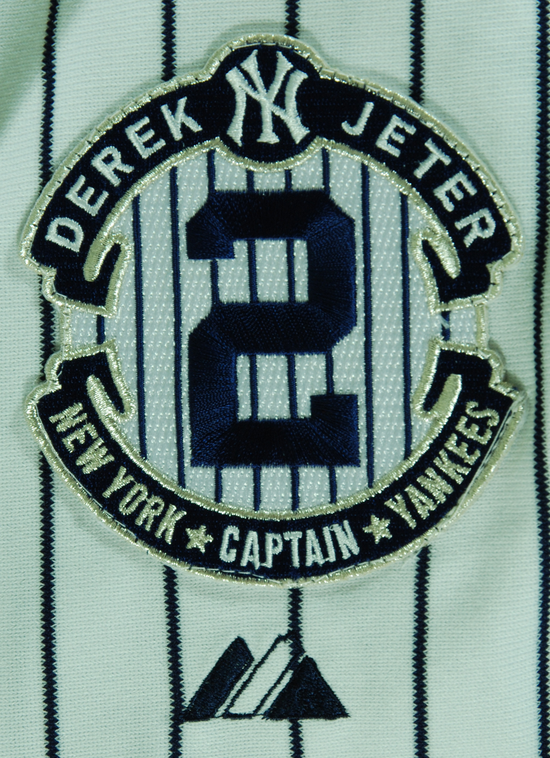Derek Jeter Signed Authentic Yankees Pinstripe Jersey w/ 2001 WS Patch, 100  Year AL Patch, Black Armband & American Flag Patch (MLB Auth)