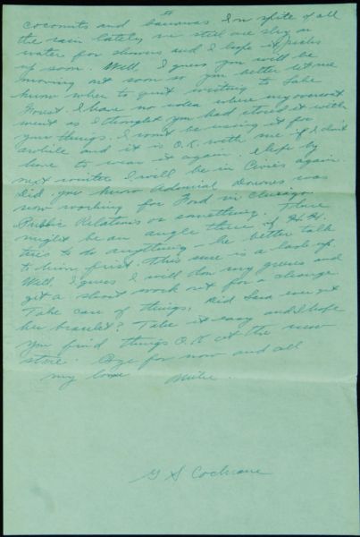 Mickey Cochrane Signed Handwritten Two-Page Letter (PSA/DNA)