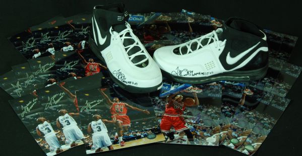 Tyrus Thomas Signed Game-Used Shoes with (50) Signed 8x10 Photos 