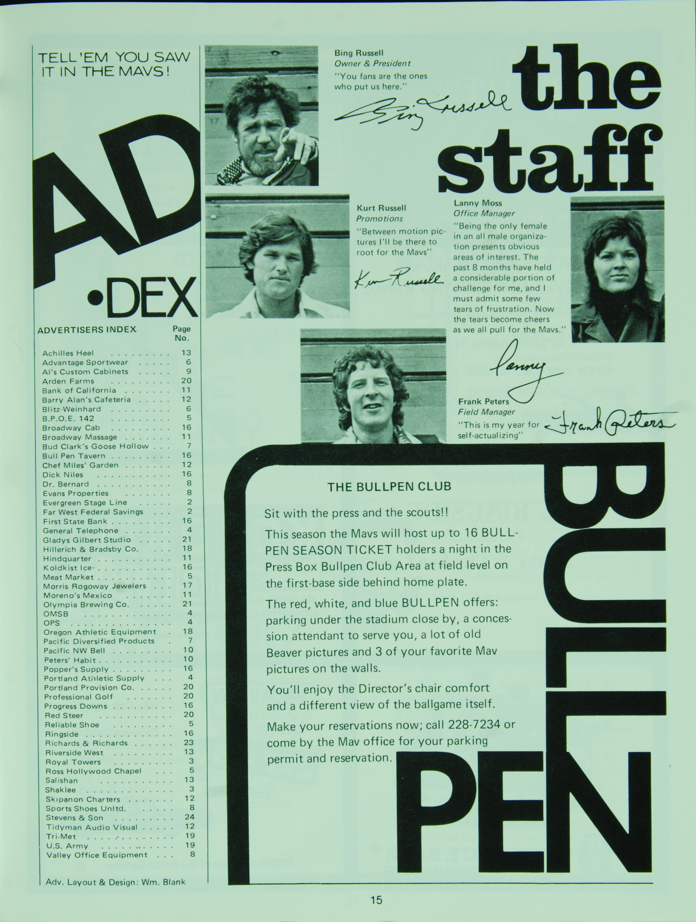 Lot Detail - Portland Mavericks 1974 + 1975 programs Kurt Russell + Jim  Bouton
