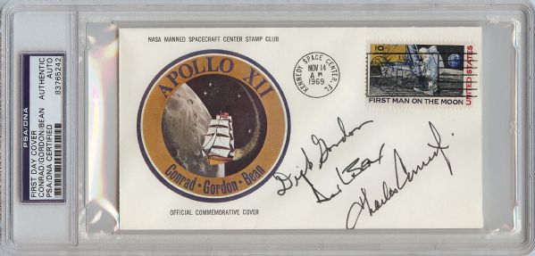 Apollo XII Crew-Signed Commemorative Cover (1969) (PSA/DNA)