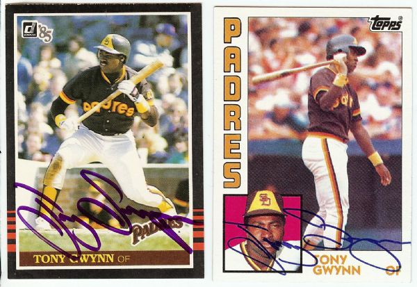 Tony Gwynn Signed 1984 Topps & 1985 Donruss Cards (2)