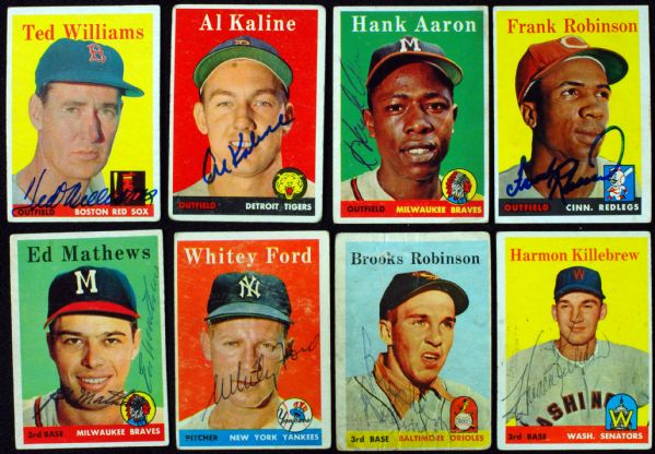 1958 Topps Baseball Signed Starter Set (346) with 18 HOFers