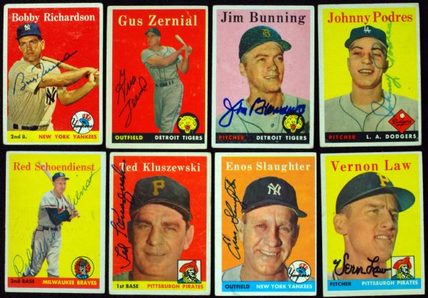 1958 Topps Baseball Signed Starter Set (346) with 18 HOFers